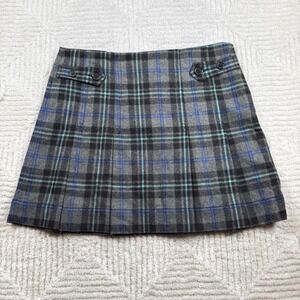 VTG Gap Plaid Mini Skirt Womens 10 Wool Pleated Schoolgirl Academic 00's Y2K